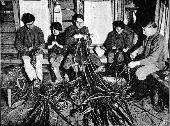 Нижегородские кустари: плетение лаптей